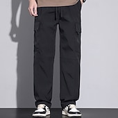 economico Pantaloni cargo-Per uomo Pantaloni Cargo Pantaloni Coulisse Elastico in vita Multi-tasche Semplice Indossabile All&#039;aperto Quotidiano Campeggio &amp; Escursionismo Moda Classico Nero Verde militare