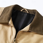 economico Giubbotti Cargo-Per uomo Giacca Cargo Giacca Casual Vacanza Quotidiano Resistente all'usura Tasca Autunno Inverno Blocco di colori Moda Classico Bavero Regolare Nero Marrone Cachi Giacca