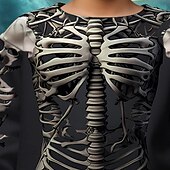 billiga Pojkes Halloween kostymer-Halloween Pojkar 3D Dödskalle Tröja Långärmad Vår Höst Mode Grundläggande Barn 4-12 år Rund hals Utomhus Ledigt Dagligen Normal