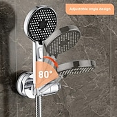 economico Mensole per il bagno-Supporto per soffione doccia regolabile da 2 pezzi, supporto per soffione doccia portatile con ventosa rimovibile, ganci, angolo regolabile &amp;supporto per soffione doccia in altezza
