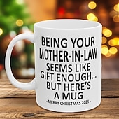 cheap Mugs &amp; Cups-Christmas 2025 Gift Mug Being Your Mother-In-Law 11oz Funny Mug Holiday Coffee Cup for Mom-in-Law Hilarious Xmas Present Family Office Birthday Seasonal Drinkware
