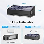 tanie Oświetlenie krajobrazowe-Lampy solarne LED na ścianę, oświetlenie szlakowe, oświetlenie ogrodzeniowe, oświetlenie sceniczne, tęczowe, stałe kolory, wielomodowe, oświetlenie otoczenia, 1 szt.