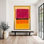 Недорогие Картины маслом-ручная роспись Марк Ротко репродукция холста настенное искусство Ротко абстрактное холст настенное искусство красный и желтый микс абстрактная живопись минимализм художественная живопись домашний