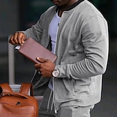 economico giacca sportiva-Per uomo Giacca Leggera Giacca Casual Vacanza Quotidiano Traspirante Tasca Primavera Autunno Blocco di colori Moda Classico Collo alla coreana Regolare Nero Giallo Rosso Blu marino Blu reale Giacca