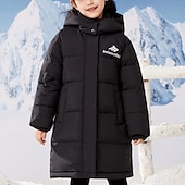 economico Giacca in piuma e parka per ragazze-Bambini Ragazze Giacca in piuma Giacca da esterno Giacca Imbottita Blocco di colori Moda Tenere al caldo Antivento All&#039;aperto Cappotto Capispalla 4-12 Anni Autunno Nero Rosa Viola