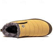 preiswerte Winter- und Schneestiefel-Wasserdichte Winterhausschuhe für Herren mit Fellfutter, leichte, warme Slip-On-Freizeitschuhe mit Anti-Rutsch-Sohle für den Innen- und Außenbereich