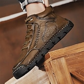 baratos Botas de cano curto-Botas de caminhada masculinas marrons com sola durável – calçados casuais versáteis para atividades ao ar livre, caminhadas e aventuras de fim de semana