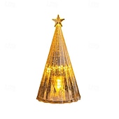 preiswerte Weihnachtsbeleuchtung für den Innenbereich-1 pc 11,5*6cm weihnachten mini leuchtende simulation kristall weihnachtsbaum desktop ornament licht dekorative licht nachtlicht lr44 * 3 batterie