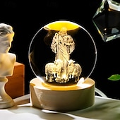preiswerte Weihnachtsgeschenklichter-3D-Statue der Jungfrau Maria aus Kristall mit Holzsockel, lasergravierte Glaskugelstatue „Unsere Liebe Frau von Guadalupe“, 3D-Kristallkugel, Mutter Maria, christlich-katholische religiöse