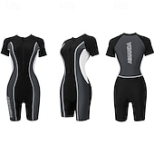 billige Utslett vakter-Dame Badetøy for hele kroppen Tettsittende dykkerdrakt UPF50+ Hurtigtørkende Høy Elastisitet Kortermet Badetøy Forside Glidelås Svømming Dykking Surfing Snorkling Lapper Sommer