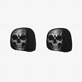 abordables Housses de siège de voiture-2 pièces effrayantes pour Halloween &amp;Housses d&#039;appui-tête de voiture de Noël - Convient à tous les véhicules Conception sans coussin de remplissage Installation facile - Décorations intérieures