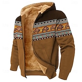economico Felpe da Caccia-Per uomo Mimetico Cervo Pile Felpa con Cappuccio Giacca di pelle Classico Militare Girocollo All&#039;aperto Campeggio Blu Marrone Con zip Autunno Inverno progettista