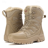 economico Stivali invernali e neve-stivali da neve invernali alti impermeabili da uomo con fodera in pelliccia, suola in gomma antiscivolo, calzature da trekking isolate per climi estremamente freddi, trekking e avventure in montagna