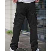 economico Pantaloni cargo-Per uomo Pantaloni Cargo Pantaloni Multi-tasche Tasca con Patta Semplice Indossabile All&#039;aperto Quotidiano Campeggio &amp; Escursionismo Moda Classico Nero Verde militare
