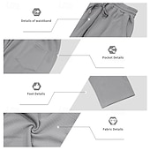baratos Perna Reta-Homens Waffle Calças Esportivas Calças Calça de moletom de perna reta Com Cordão Bolso frontal Tecido Conforto Comprimento total Diário Ao ar livre Trabalho Moda Roupa de rua Preto Azul Céu Com