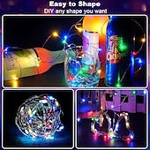 abordables Guirlandes lumineuses à piles-Lot de 2 guirlandes lumineuses à 200 LED, 20 m/66 pieds, pour Noël, Halloween, mariage, fête, festival, décoration intérieure et extérieure, avec boîtier à piles étanche AAA et télécommande