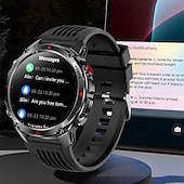 abordables Relojes inteligentes-Reloj inteligente HT37 de 1,46 pulgadas, reloj inteligente militar con Bluetooth, llamadas, GPS integrado, brújula, altímetro barométrico, resistente al agua hasta 3 ATM, reloj inteligente deportivo.