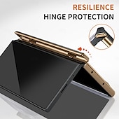 Недорогие Чехлы для Samsung-телефон Кейс для Назначение SSamsung Galaxy Z-образный сгиб 7 Z-сгиб 6 Z Fold 5 Z Fold 4 Кейс на заднюю панель и протектор экрана с ремешком на запястье Защита от удара Ретро Покрытие ПК