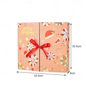 cheap Gift Wrapping &amp; Bag-24 Grids Empty Christmas Advent Calendar Boxes DIY Refillable Christmas Blind Box 24 Days Advent Countdown Gifts Boxes Kraft Paper Candy Box New Year Decorations