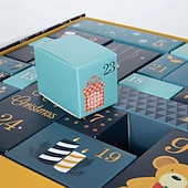 cheap Gift Wrapping &amp; Bag-24 Grids Empty Christmas Advent Calendar Boxes DIY Refillable Christmas Blind Box 24 Days Advent Countdown Gifts Boxes Kraft Paper Candy Box New Year Decorations