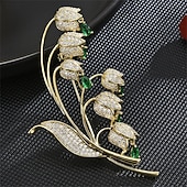 preiswerte Anstecker und Broschen-Broschen Klassisch Retro Blume Elegant Mode Personalisierte Einfach Luxus Brosche Schmuck Weiß / Silber Perlenrosa Grün Für Hochzeit Party Geschenk Verlobung Abschlussball Festival
