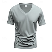 billiga grundläggande t-shirts-Herr T-shirt T-shirt med V-ringad Kortärmad tröja T-tröja Kortärmad V-hals Alla årstider Slät Mode Designer Sexig Semester Gata Utekväll Svart Vit Röd Topp t-shirt för män