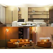 abordables Luces de Hogar Inteligente-Lámpara de pie RGB para sala de estar, lámpara de pie inteligente con control remoto de aplicación para dormitorio, oficina y lectura.