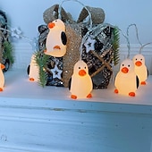 abordables Guirlandes lumineuses de fête-Guirlande Lumineuse Pinguin Féérique 1.5m 10LEDs Alimentée par Pile Chambre d'Enfants Affichage à Domicile Fenêtre Fête d'Anniversaire Décoration Hivernale