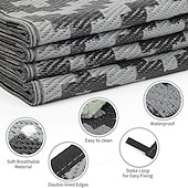 economico Attrezzatura da Campeggio-tappeto da esterno impermeabile per patio, tappeto da esterno reversibile in paglia di plastica, tappetini da campeggio per decorazioni da esterno, camper, cortile, terrazza, balcone, picnic