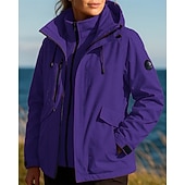 economico Fleece &amp; Giacche 3 in 1-Per donna Giacca da escursionismo Giacca in Pile Giacca 3 in 1 Inverno All&#039;aperto Impermeabile Antivento Top Nero Bianco Rosso Viola