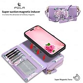 cheap iPhone Cases-Phone Case For iPhone 17 Pro Max 17 Air 16 15 14 Pro Max Plus 13 Pro Max Wallet Case Detachable Full Body Protective with Lanyard Retro Genuine Leather