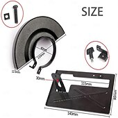 billiga borrtillbehör-Skyddssats för skärstativ för vinkelslip - justerbart skärskyddssats, vinkelslipstativ och skyddsskärm för 100-125 mm vinkelfräs