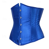 economico Corsetti-Per donna Corsetto modellante per la vita Intimo Modellante Corsetto sexy Moda Dolce Colore Puro Orlo irregolare Senza schiena Vacanza Streetwear Data Senza Maniche Top con spalle scoperte Nero Rosso