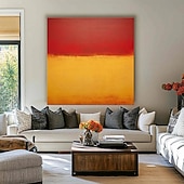 Χαμηλού Κόστους Ελαιογραφίες-διάσημος Mark rothko πολύχρωμο αφηρημένο έργο τέχνης ζωγραφισμένο στο χέρι καμβά ζωγραφική μοντέρνα τέχνη τοίχου για γκαλερί διακόσμηση σπιτιού σαλονιού τεντωμένο πλαίσιο έτοιμο για κρέμασμα ή χωρίς