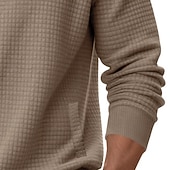 economico Felpe di base-Per uomo Maglia Felpa a nido d&#039;ape Felpa con cappuccio Maglione Felpa con zip corta Nero Bianco Blu marino Cachi Grigio chiaro Colletto Mao Semplice Patchwork Sport &amp; Outdoor Casuale Quotidiano