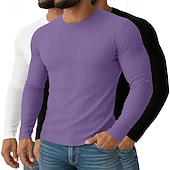 Ανδρικά Μπλουζάκι Μυϊκό πουκάμισο Πλεκτό μπλουζάκι με ραβδώσεις Μπλουζάκι μπλουζάκι Μακρυμάνικο Στρογγυλή Ψηλή Λαιμόκοψη Άνοιξη Φθινόπωρο Όλες οι εποχές Σκέτο Με Υφή Pit Strip Χαμηλού Κόστους Πλεκτό μπλουζάκι με ραβδώσεις-Ανδρικά Μπλουζάκι Μυϊκό πουκάμισο Πλεκτό μπλουζάκι με ραβδώσεις Μπλουζάκι μπλουζάκι Μακρυμάνικο Στρογγυλή Ψηλή Λαιμόκοψη Άνοιξη Φθινόπωρο Όλες οι εποχές Σκέτο Με Υφή Pit Strip