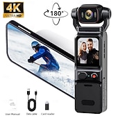 رخيصةأون الكاميرا والتصوير-كاميرا جيب عامة بدقة 4K وكاميرا فيديو بدقة 48 ميجابكسل مع عدسة بزاوية واسعة 160 درجة وشاشة قابلة للدوران 180 درجة وشاشة مقاس 3.2 بوصة وتثبيت الجيروسكوب وتسجيل الحركة البطيئة