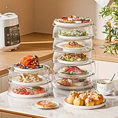 abordables Ustensiles et gadgets de cuisine-Couvercle anti-éclaboussures pour micro-ondes avec poignée – couvercle en plastique de qualité alimentaire résistant à la chaleur pour le réchauffage, la cuisson au four et la cuisine en extérieur