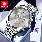 cheap Quartz Watches-The New Olevs Men&#039;S Business Watch With Luminous Calendar Small Three-Hand Moon Phase Display Multi-Functional Quartz Watch Waterproof Casual And Fashionable Men&#039;S Sports Wristwatch