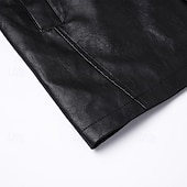 economico Trench da uomo-Per uomo Trench in finta pelle Cappotto da marinaio Trench Vacanza Quotidiano Primavera Autunno PU Antivento Capispalla Abbigliamento Moda Classico Semplice Tasca Bavero Monopetto