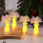 preiswerte Weihnachtsbeleuchtung für den Innenbereich-1 Stück 11,5 x 4,3 cm LED-Lichtstreifen für Weihnachten und Halloween, elektronisches Engel-Ornamentlicht aus Acryl-Imitationskristall, Nachtlicht für Schlafzimmer und Esszimmer im Innen- und