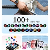 abordables Montres connectées-Montre connectée grand écran 1,85 pouces pour hommes et femmes, appels Bluetooth, 100 modes sportifs, fréquence cardiaque, sommeil, santé, musique locale, météo