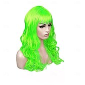 economico Parrucche da festa-parrucche lunghe colorate, parrucche ondulate per feste, parrucche colorate ricce per donne, decorazioni per feste di addio al nubilato, bomboniere, feste extra al neon