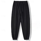 preiswerte Jogginghosen-Herren Jogginghose Fleecehose Hose Winterhose Kordelzug Tasche Elastischer Bund Einfach Komfort Warm Sport im Freien Täglich Mode Lässig Schwarz Khaki Mikroelastisch
