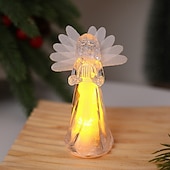 preiswerte Weihnachtsbeleuchtung für den Innenbereich-1 Stück 11,5 x 4,3 cm LED-Lichtstreifen für Weihnachten und Halloween, elektronisches Engel-Ornamentlicht aus Acryl-Imitationskristall, Nachtlicht für Schlafzimmer und Esszimmer im Innen- und