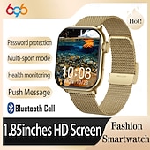 abordables Montres connectées-Montre connectée grand écran 1,85 pouces pour hommes et femmes, appels Bluetooth, 100 modes sportifs, fréquence cardiaque, sommeil, santé, musique locale, météo