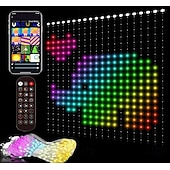 levne Chytré dekorativní osvětlení-chytré LED záclonové světýlka, LED záclonové světýlka měnící barvu, dynamické DIY záclony s vílími řetězci do ložnice, pozadí, párty, interiéru, exteriéru (aplikace, dálkové ovládání)