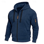 economico Felpa Tattica-Per uomo Felpa con cappuccio Felpa con cappuccio a zip intera Velluto a coste Felpa con cappuccio tattica Nero Bianco Verde militare Rosso Borgogna Con Cappuccio Semplice Testurizzato Sport &amp; Outdoor