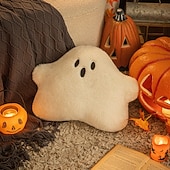 cheap Throw Pillows &amp; Covers-1 Pc Cute Ghost Pillow Cover, Boho Square Zipper Cushion Cover, Casual Decorative Throw Pillow Case for Halloween and Home Decor
