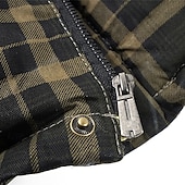 economico Gilet Puffer da Uomo-Per uomo Gilet imbottito Gilet Vacanza Quotidiano Data Moda Casual Autunno Inverno Tasca Poliestere Caldo Confortevole Plaid Cerniera Con Cappuccio Vestibilità regolare Rosso Verde Verde militare